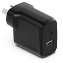 Cygnett - PowerPlus 32W Dual Port (20W USB-C + 12W USB-A) PD Fast Wall Charger - Black
