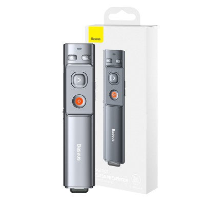 Baseus - Orange Dot Wireless Presenter - Charging Version - Grey