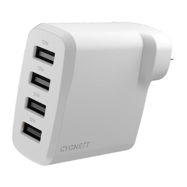 Cygnett PowerPlus - 24W Multiport Wall Charger - White