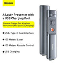 Baseus - Orange Dot Wireless Presenter - Charging Version - Grey