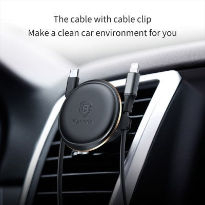 Baseus - 360 Rotation Car Mount Magnetic Air Vent Phone Holder with Cable Clip