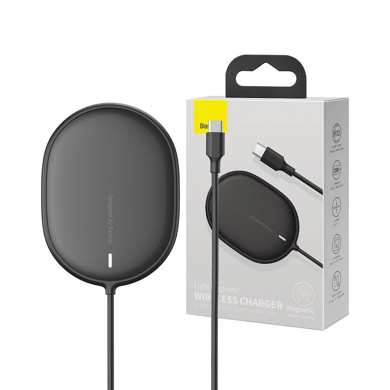 Baseus - Light Magnetic Wireless Qi Charger 15W (Black)
