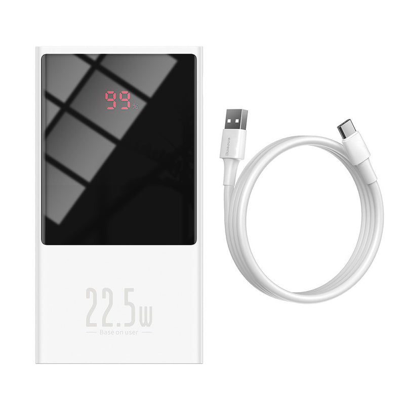 Baseus - Super Mini Digital Display Power Bank 10000mAh 22.5W (White)