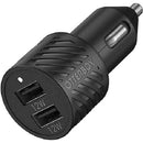 Otterbox - USB-A Dual Port Car Charger 2 X 12W - 24W - Black