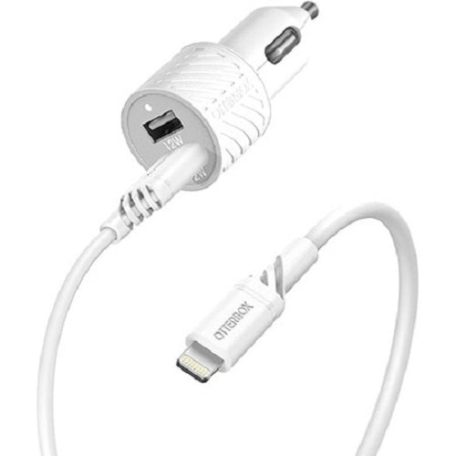Otterbox - Lightning to USB-A Car Charging Kit, 24W - Cloud Dream White