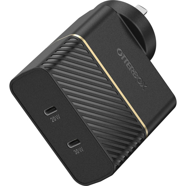 Otterbox - 50W USB-C Fast Charge Dual Port Wall Charger - Black Shimmer