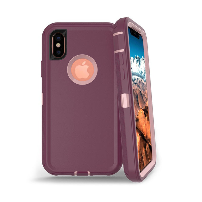 Adventurer - Robot Armor Hard Case - With Belt - Purple - iPhone X / XS