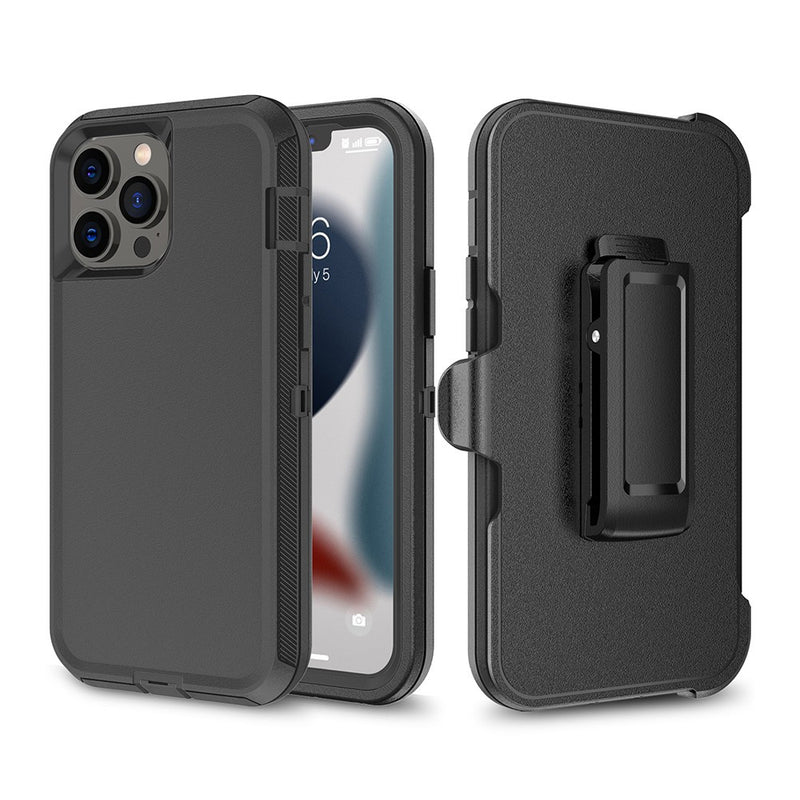Adventurer - Robot Armor Hard Case - With Belt - Black - iPhone 13 Pro Max