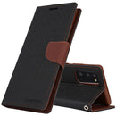 Goospery - Fancy Canvas Diary - Black / Brown - iPhone 12 Pro Max