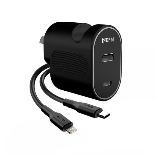 EFM - 30W Dual Port Wall Charger / Type C to Lightning Cable 1M