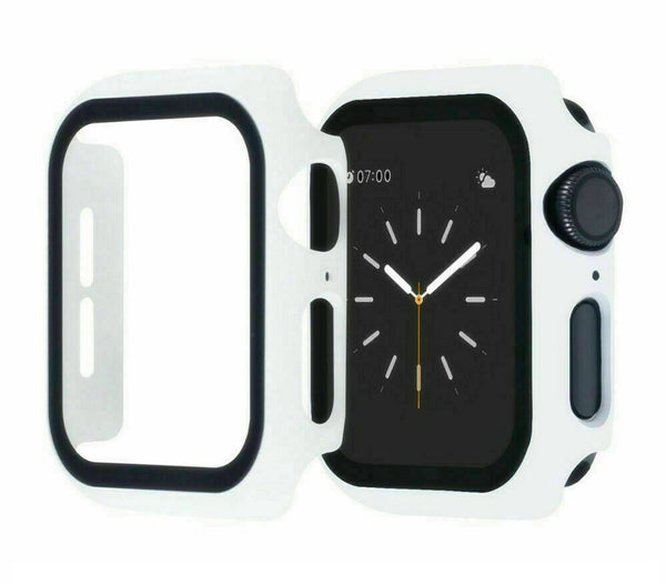 White - Apple Watch /  TPU Case + Tempered Glass - Series 2/3/4/5/6/SE - 38/40/41mm