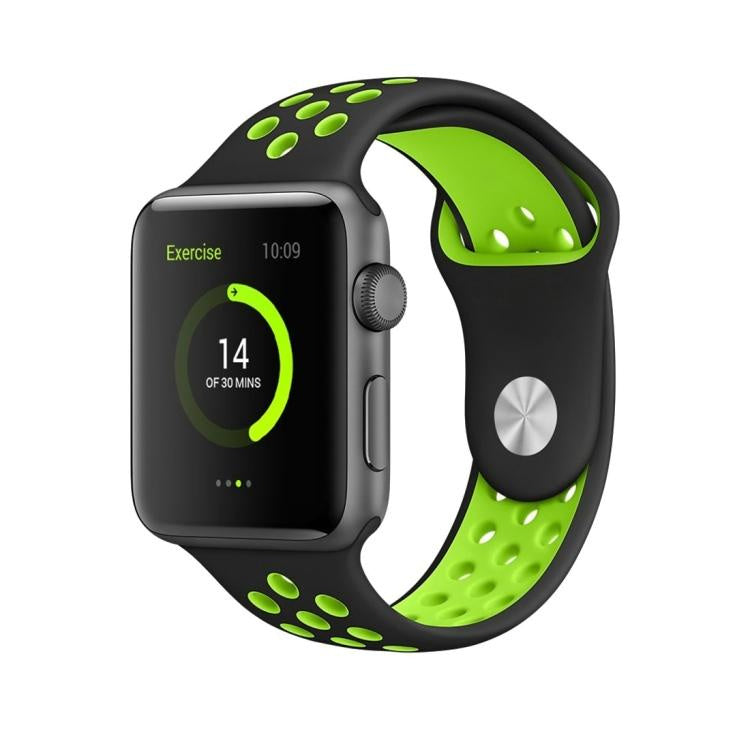 Black / Green - Apple Watch Sports Band Strap - 42/44/45/49mm
