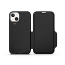 EFM - Monaco Leather Wallet Case Armour - Black / Space Grey - iPhone 13