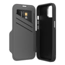 EFM Monaco Leather Wallet Case Armour - Black / Space Grey - iPhone 13 Pro Max