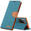 Goospery - Fancy Canvas Diary - Green / Camel - Note 10 Plus