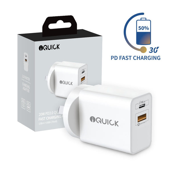 iQuick - Dual USB-A / USB C 20w