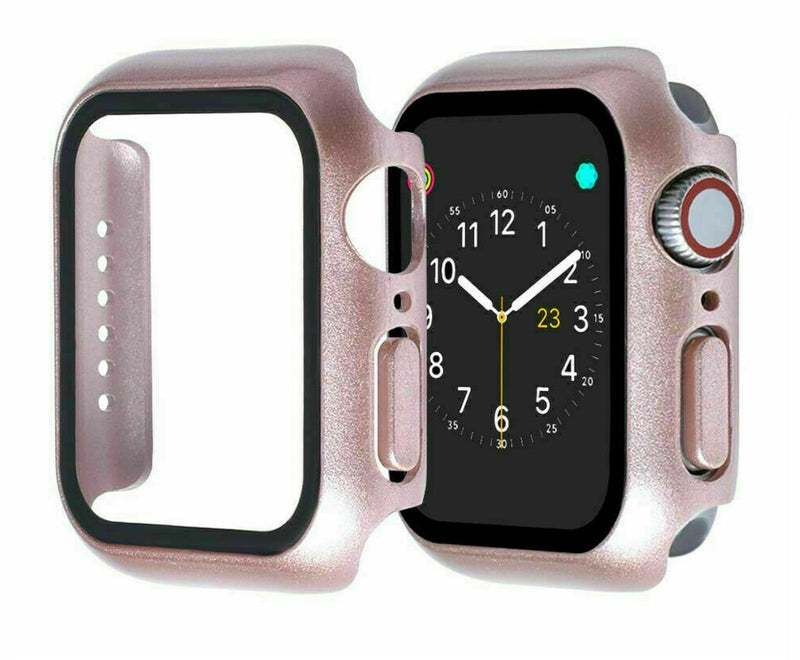Rose Gold - Apple Watch / TPU Case + Tempered Glass - Series 7/8/9 - 45mm