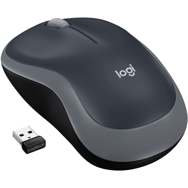 Logitech M185 Wireless Mouse Nano Receiver Grey 1-year battery life Logitech Advanced 2.4 GHz