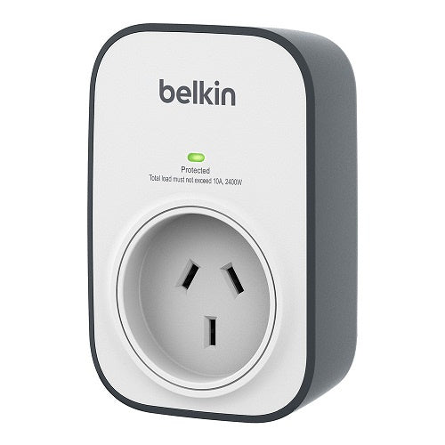Belkin - SurgeCube 1 Outlet Surge Protector - White/Grey