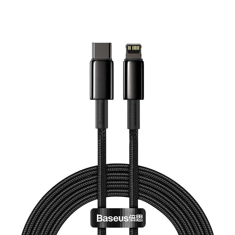Baseus - High Density Braided Fast Charging Data Cable USB-C to iP PD 20W 2M (Black)