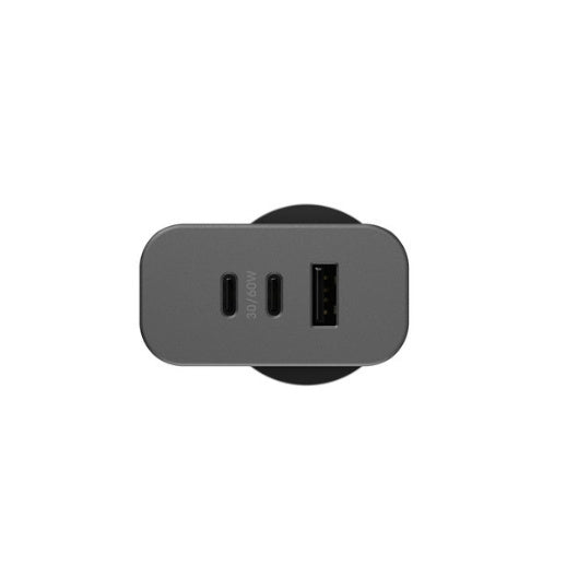 Otterbox - 72W Triple Port Premium Pro Fast Charge Wall Adaptor - USB-C / USB-A - Black