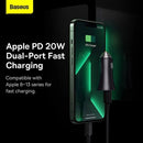 Baseus - Golden Contactor Pro Dual Fast Charger Car Charger USB-C+C 40W -Dark Gray