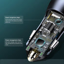 Baseus - Golden Contactor Pro Dual Fast Charger Car Charger USB-A+A 40W - Dark Gray