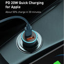 Baseus - Golden Contactor Pro Dual Fast Charger Car Charger USB-A+A 40W - Dark Gray