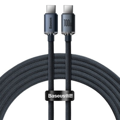 Baseus - Crystal Shine Series - Fast Charging Data Cable USB-C to USB-C 100W 2M (Black)