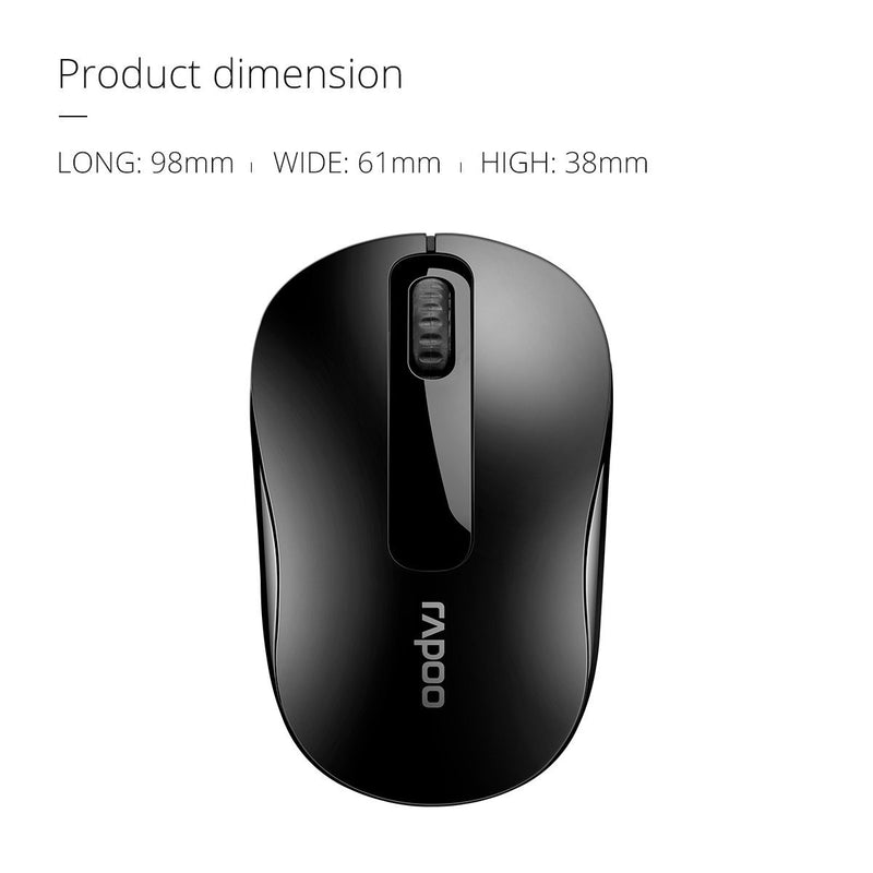 RAPOO M10 PLUS 2.4GHz Wireless Optical Mouse Black - 1000dpi 3Keys