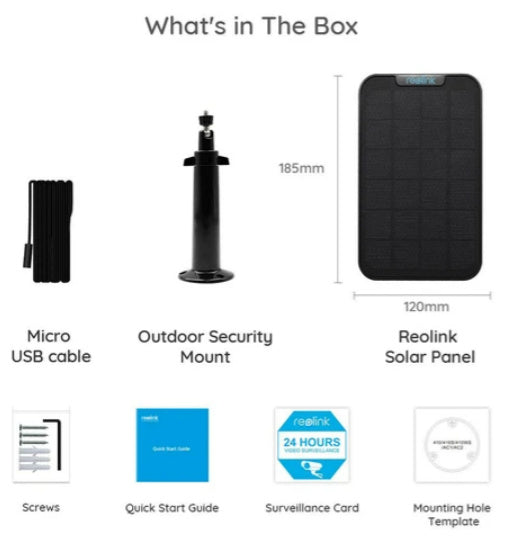 Reolink - Security Camera Solar Panel 3W - Black