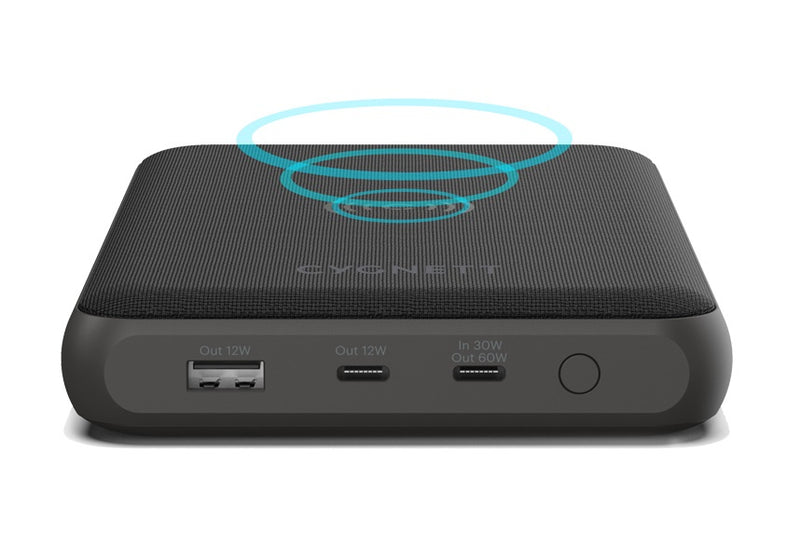 Cygnett - ChargeUp Edge+ 27K mAh USB-C Laptop and Wireless Power Bank - Black - 2xUSB-C,1xUSB-A,10W Qi Wireless, USB-C Cable