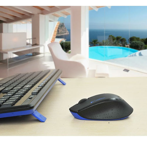 Logitech MK345 Wireless Keyboard & Mouse Combo Full Size 12 Media Key Long Battery Life Comfortable
