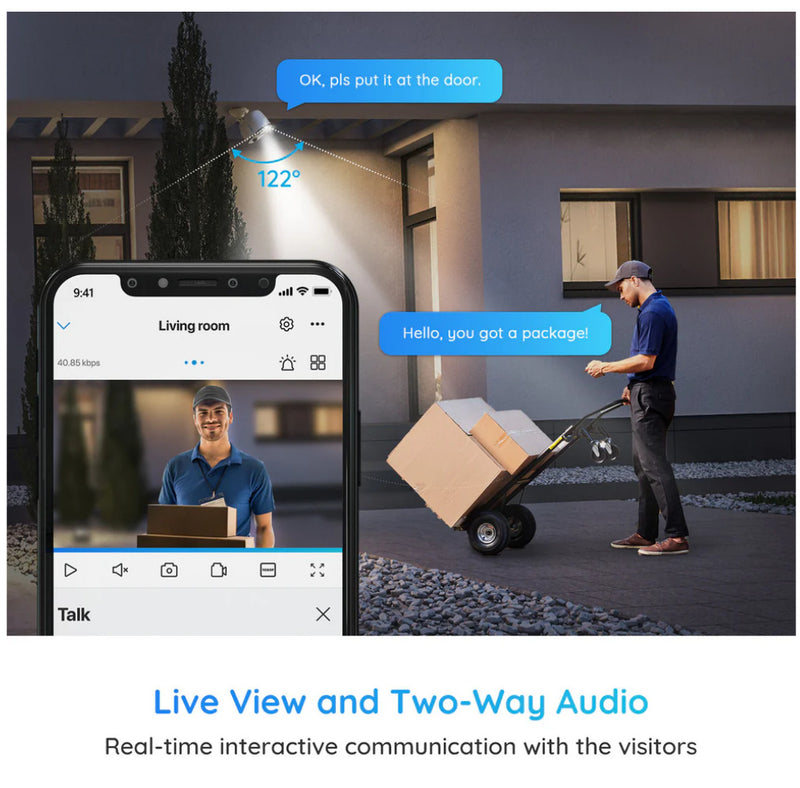 Reolink - Argus 3 Pro - Smart 2K 4MP Wire-Free Camera with Motion Spotlight Security Camera (Twin Pack)