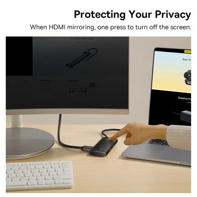 Baseus - Lite Series 5-Port Type-C HUB Docking Station (Type-C to HDMI+ 3 x USB-A + USB-C) - Black