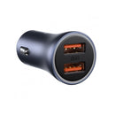 Baseus - Golden Contactor Pro Dual Fast Charger Car Charger USB-A+A 40W - Dark Gray